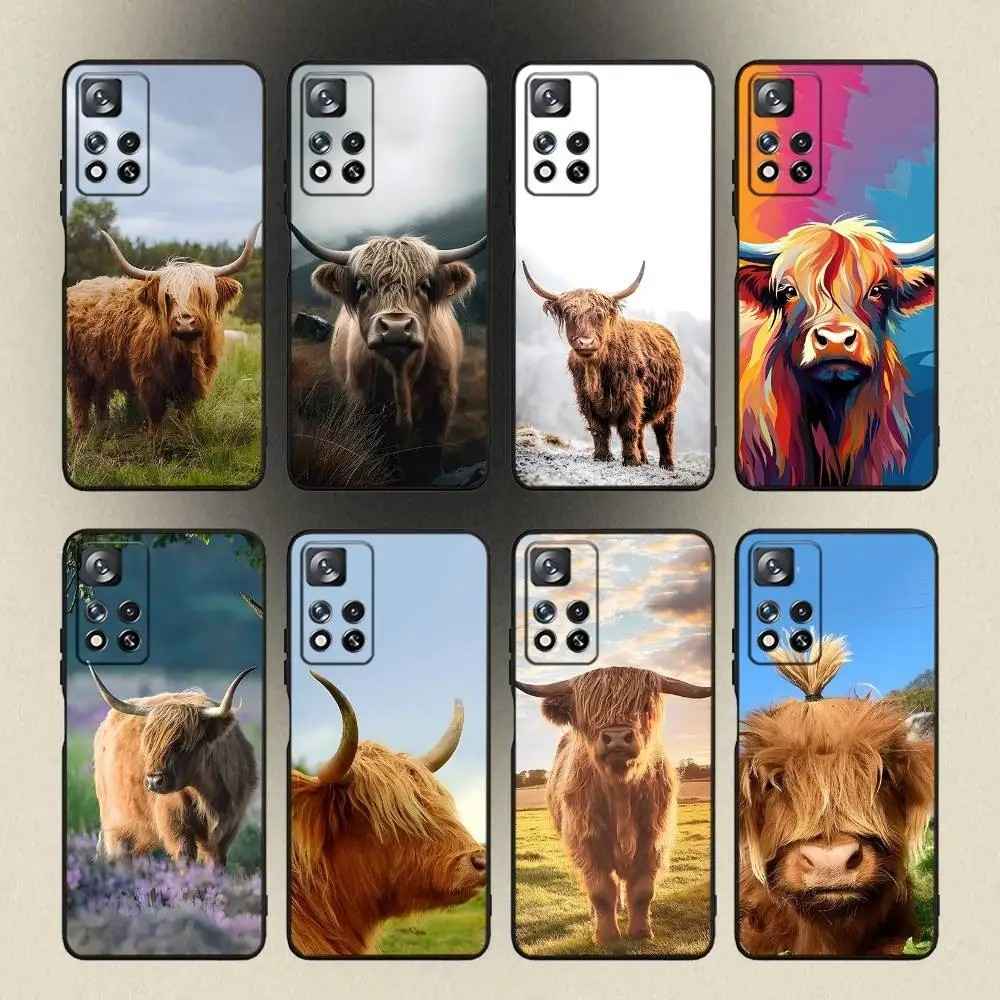 Capinha Vaca Highland Fofa para Samsung