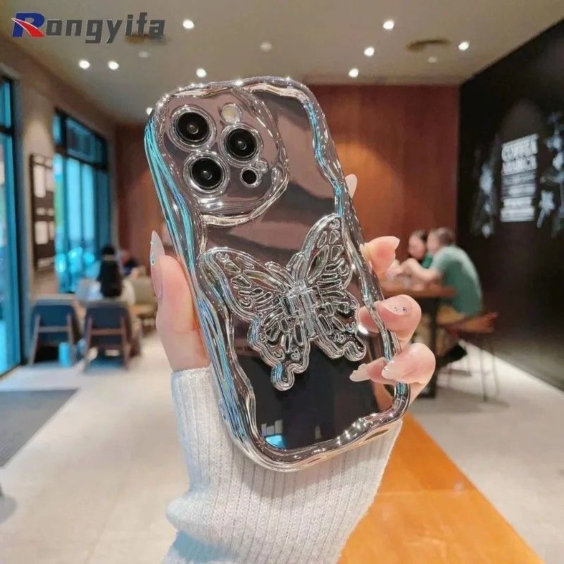Capinha Xiaomi Borboleta Prateada Antichoque