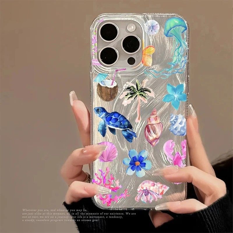 Capinha Xiaomi Mar Tropical: Tartaruga, Estrela e Flores