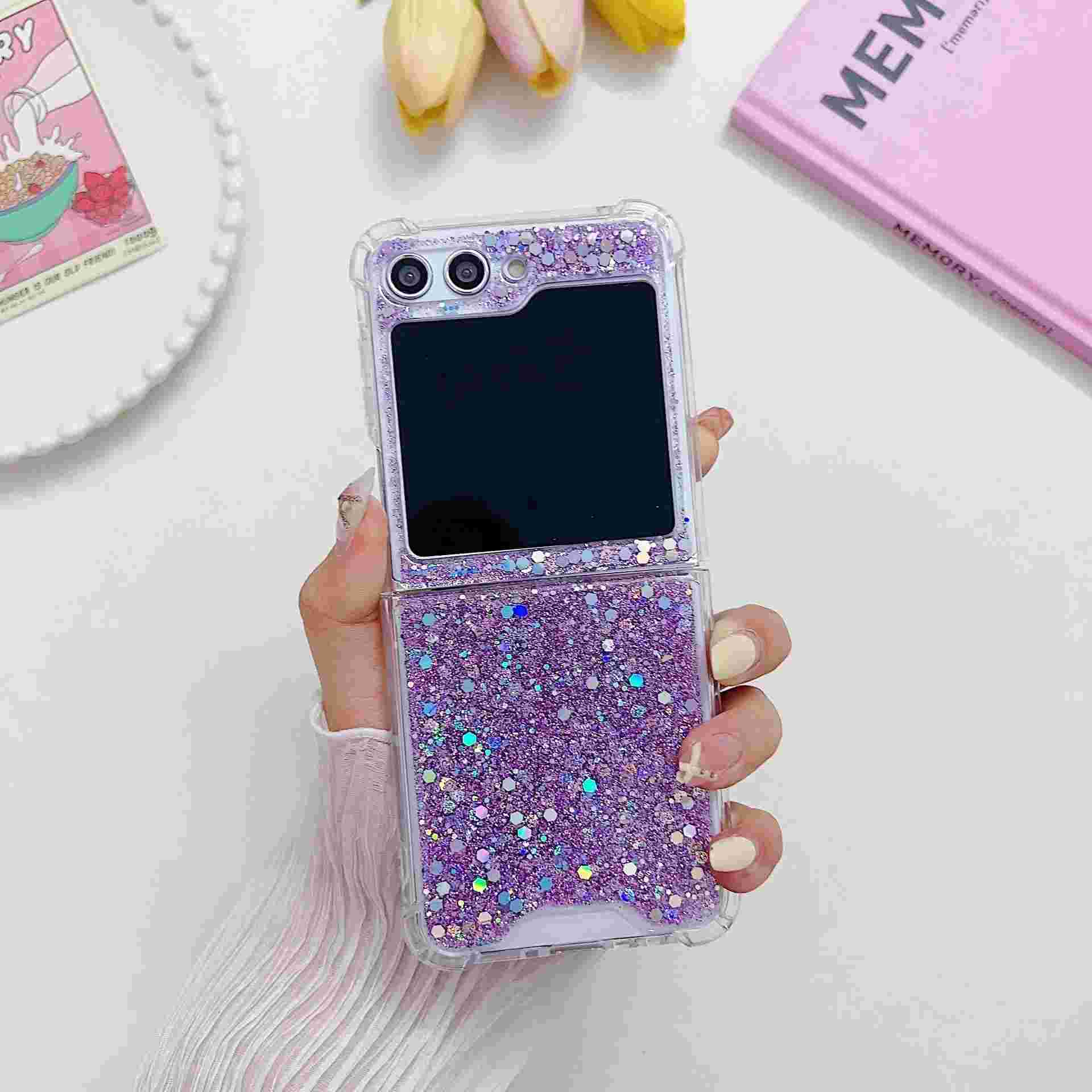 Capinha Z Flip 6: Glitter, Transparente e Proteção!