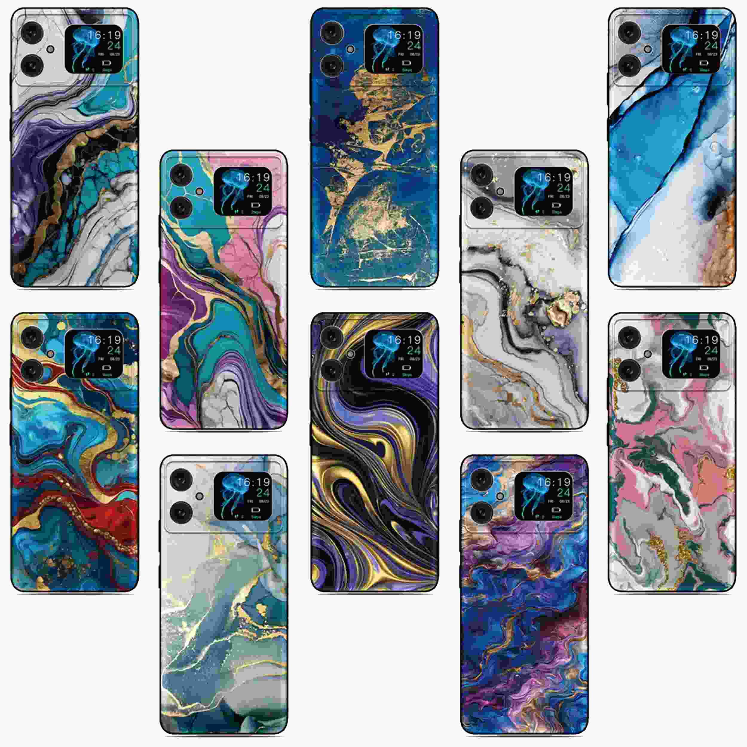 Capinha ZTE: Estilo Mármore Colorido e Proteção!