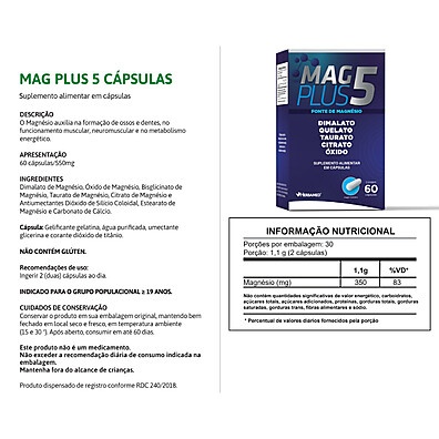 Mag Plus 5 Magnésios Herbamed: Energia, Saúde e Bem-Estar em 60 Cápsulas
