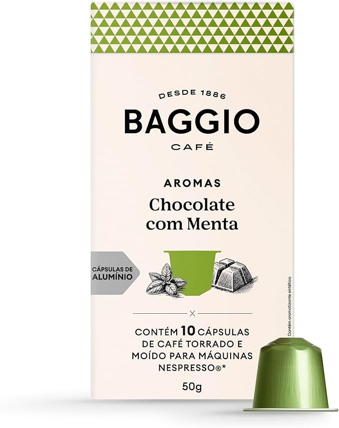 Baggio Café Cápsulas De Café Aroma Chocolate C/Menta Compatível Com Nespresso Contém 10 Cápsulas