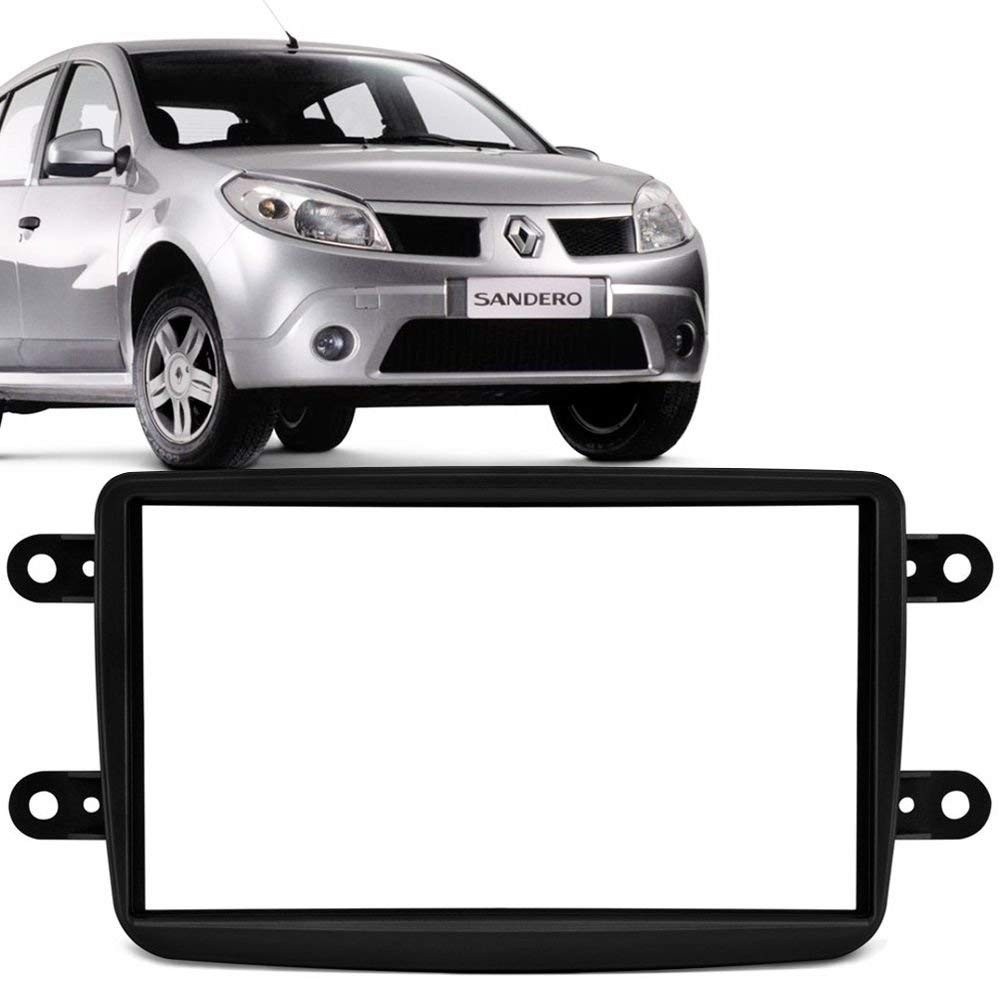 Moldura 2Din Fiamon para Renault Duster, Sandero, Logan, Kwid e Captur - Preta | Encaixe Perfeito