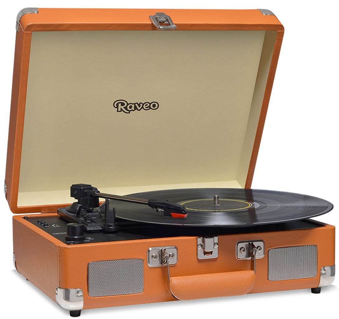 Vitrola Raveo Sonetto Chrome Caramel: Som Hi-Fi Retrô com Toca-Discos, Bluetooth e USB