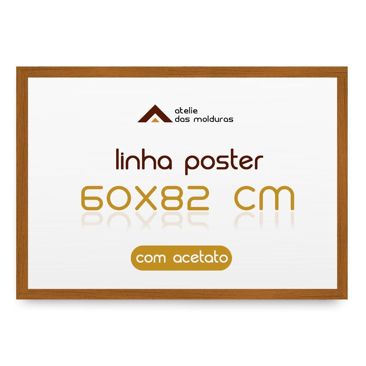 Moldura para Poster Imagem Mapa Arte 60x82 cm com Acetato Transparente - Design Caramelo