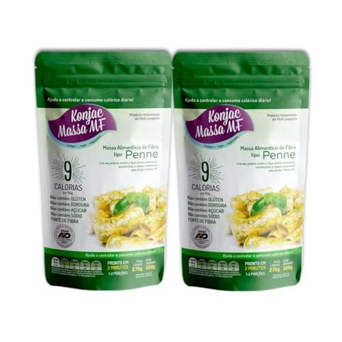 Macarrão Penne Konjac Massa MF Zero Carboidrato 2 Unidades 270g