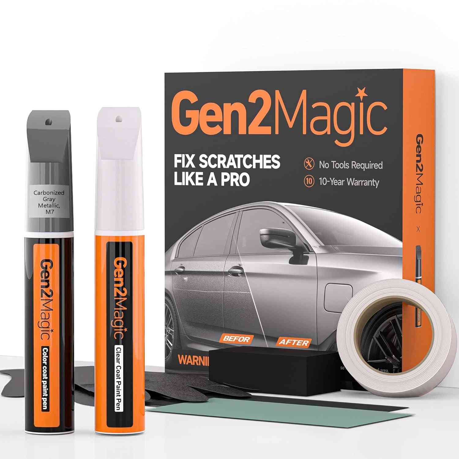 Kit de Retoque para Ford Carbonized Gray M7 - Caneta de Tinta com Revestimento Transparente e Acessórios para Reparos Profissionais