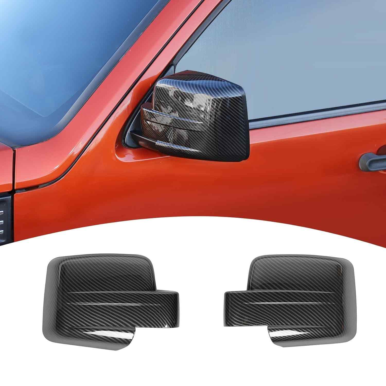 Capa Espelho Lateral Fibra de Carbono para Dodge Nitro e Jeep Liberty (2007-2012) - Kit 2 Peças