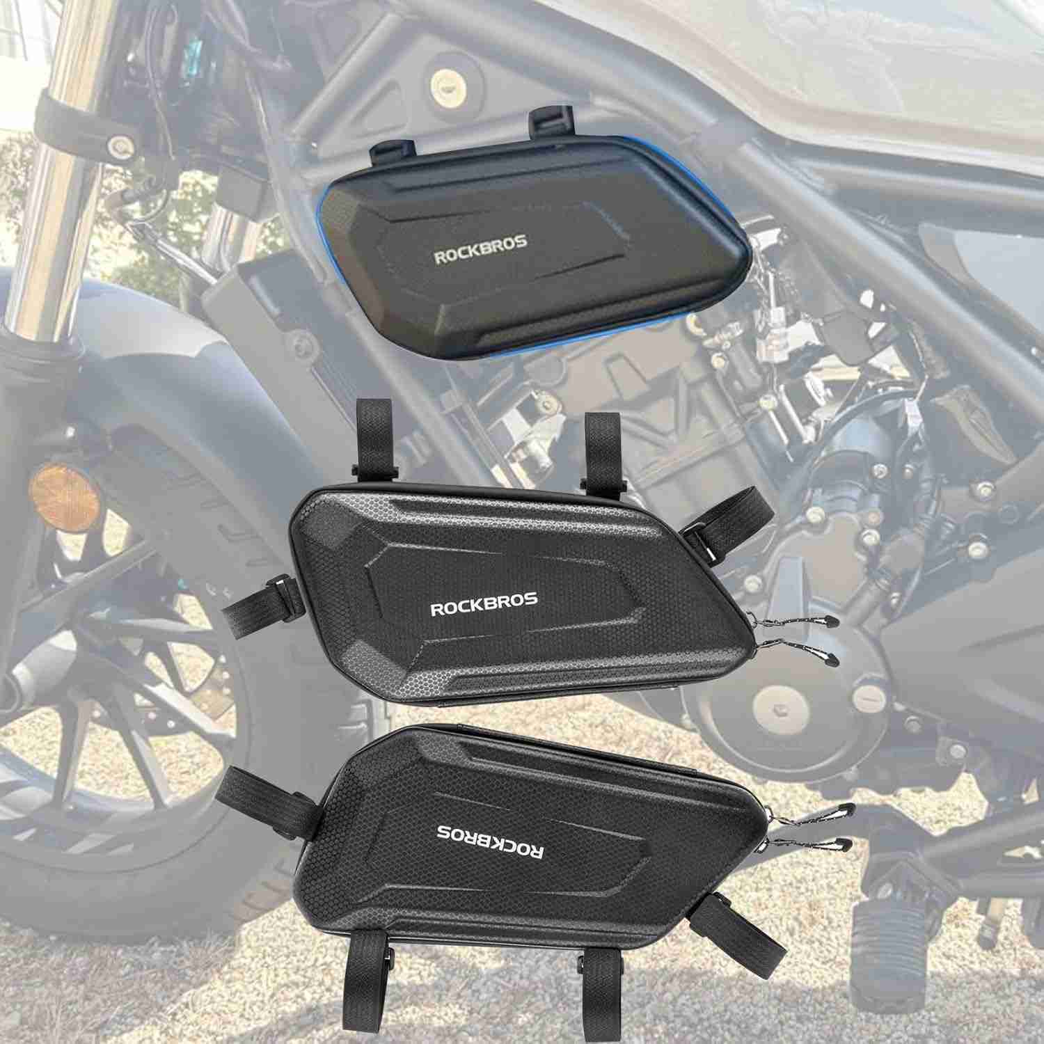 WOOGA Bolsa Lateral Moto Carbono Impermeável 1.5L para Honda Rebel CMX (250/300/500/1100)