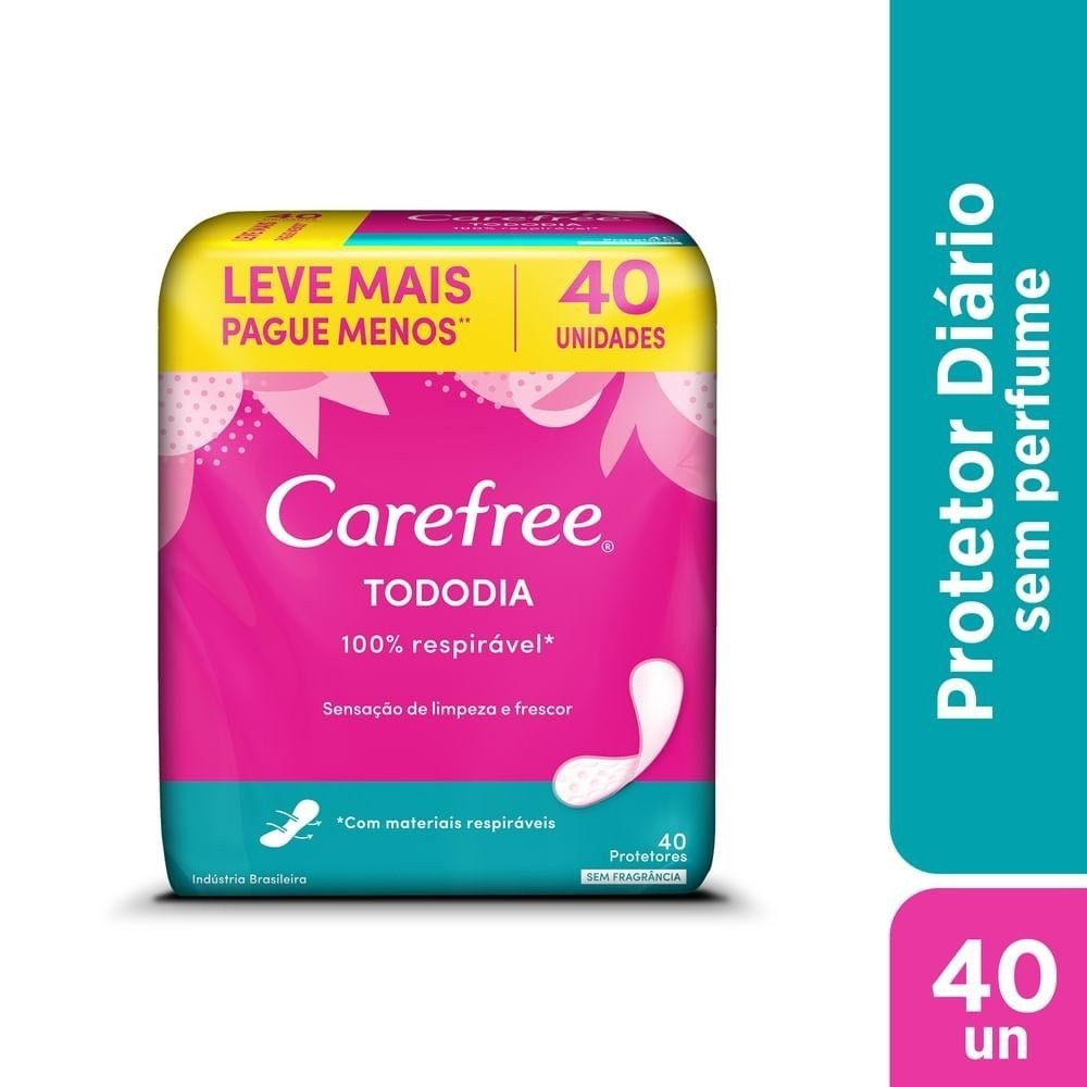 Carefree Tododia: Proteção Diária Sem Perfume (40 Un)