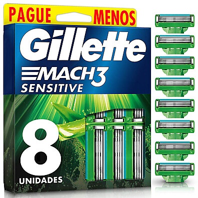 Carga Gillette Mach3 Sensitive Leve 8 Pague 6