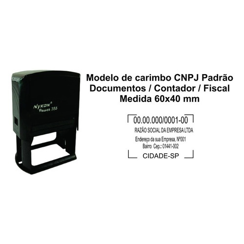 Carimbo Personalizado Nykon 355 Power: Eficiência em 40x60mm