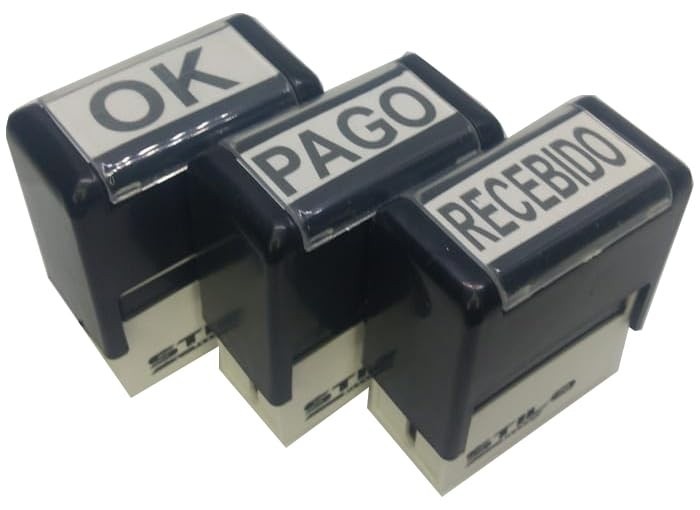 KIT 03 CARIMBOS AUTOMÁTICOS STILO 20 - OK/PAGO/RECEBIDO