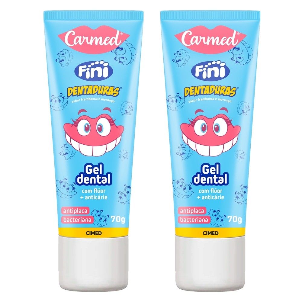 Carmed Fini Dentadura: Kit com 2 Géis 70g
