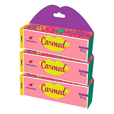 Carmed Melancia: Kit 3 Hidratantes Labiais 10g