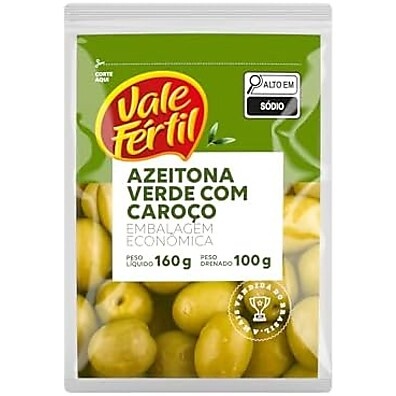 Azeitona Verde Vale Fértil Com Caroço 100g: Sabor Autêntico