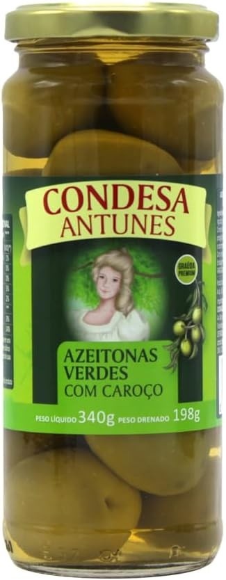 Azeitonas Verdes Com Caroço Condesa Antunes 340g