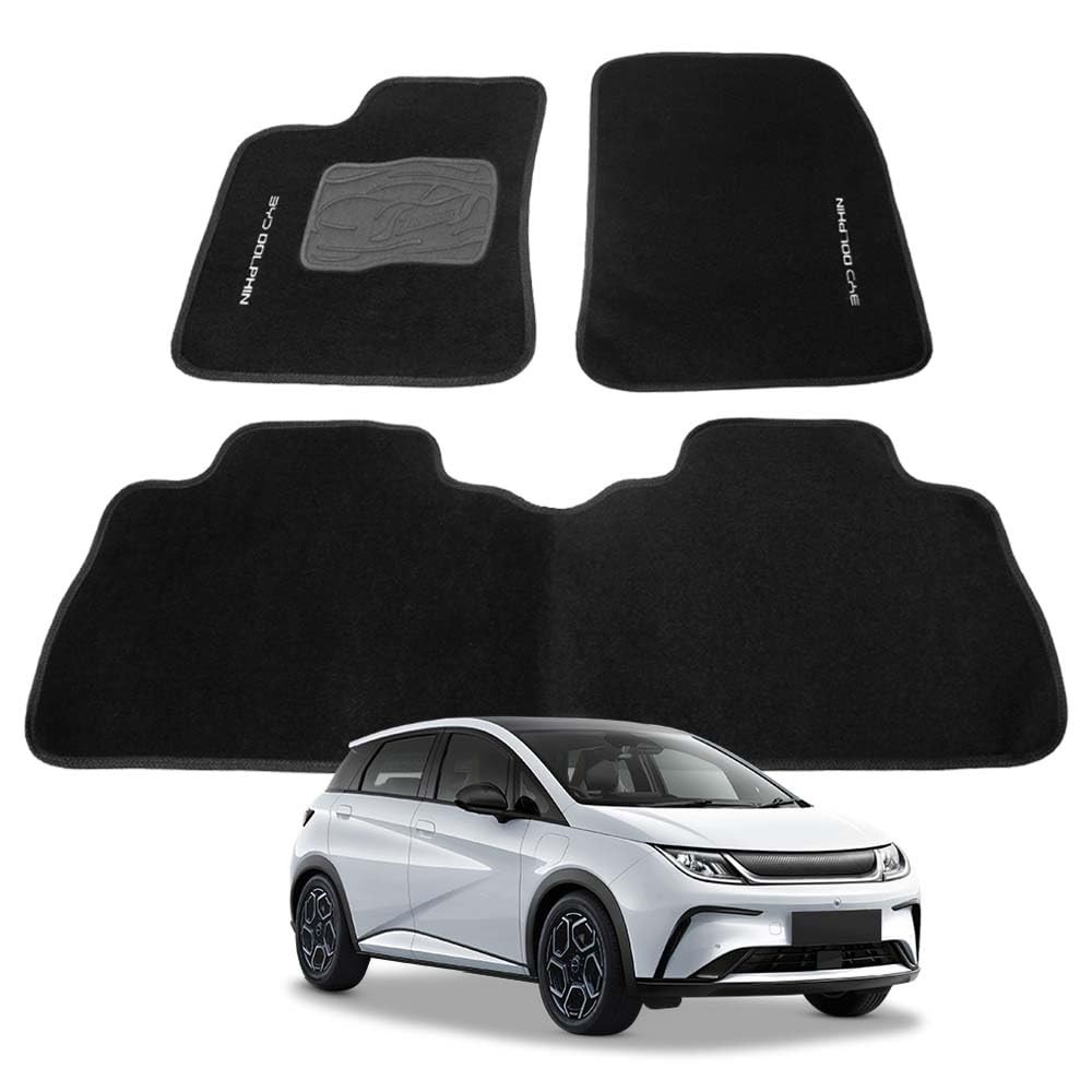 Tapete Automotivo BYD Dolphin Mini 2023-2026: Carpete 3 Peças Premium com Bordado Exclusivo