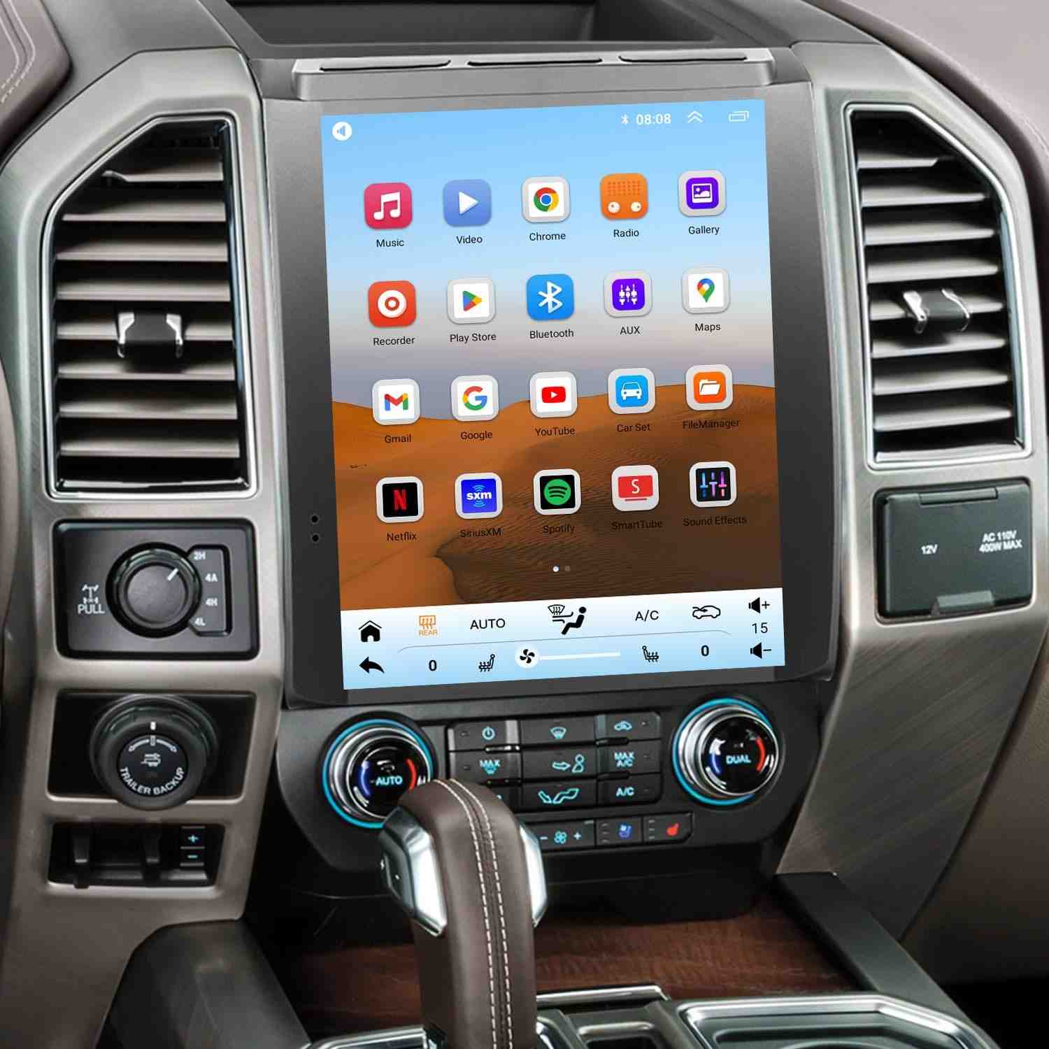 Upgrade Rádio Ford F150 2015-2018: Tela 12.1" IPS, 8-Core, Carplay & Android Auto