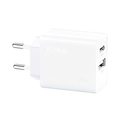 Carregador 1Hora PD 20W USB A+C – Carregamento Rápido e Seguro