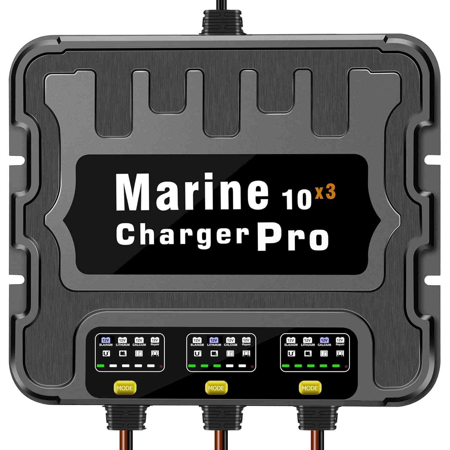 Carregador de Bateria Marítimo 3 Bancos 30A IP68: Potência e Proteção para seu Barco