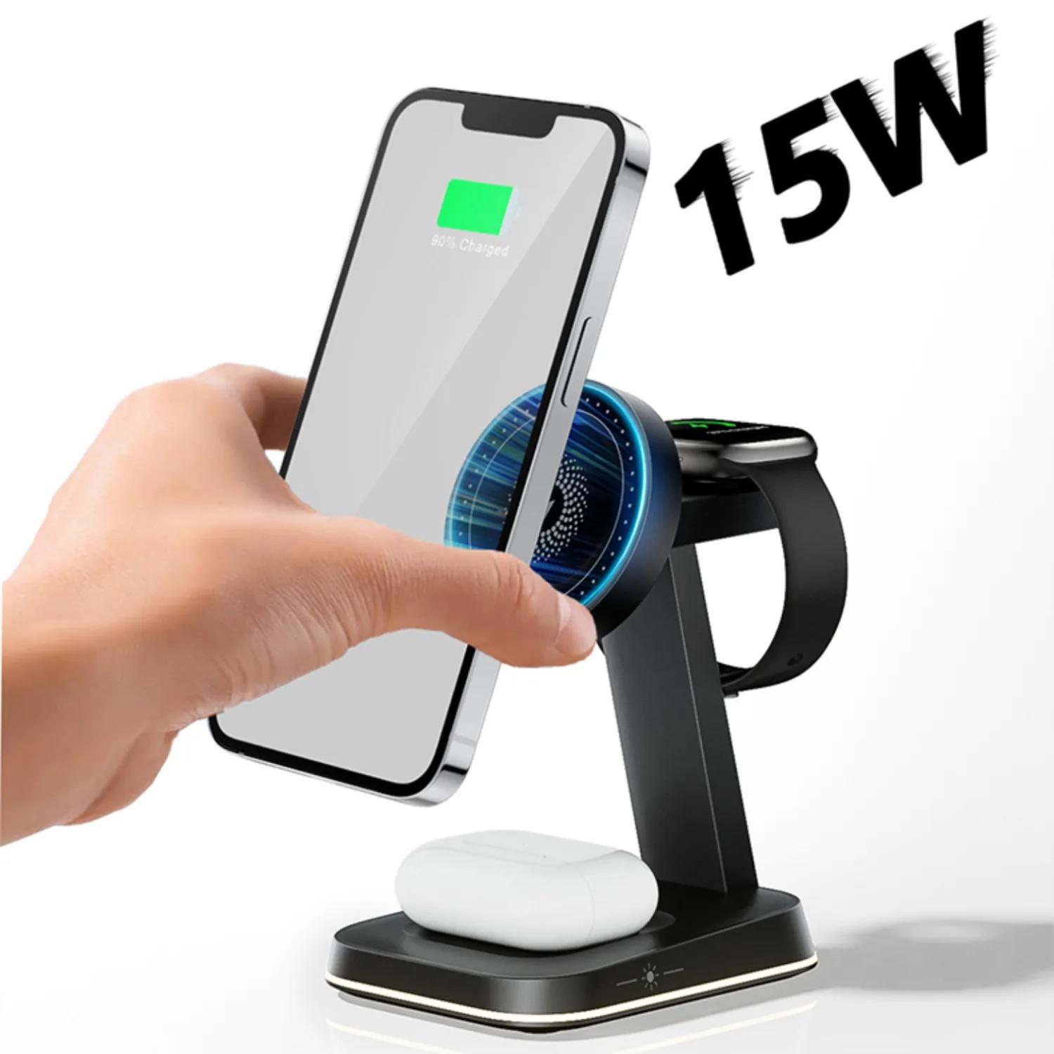 Carregador 3 em 1 MagSafe: Apple Watch, AirPods e iPhone