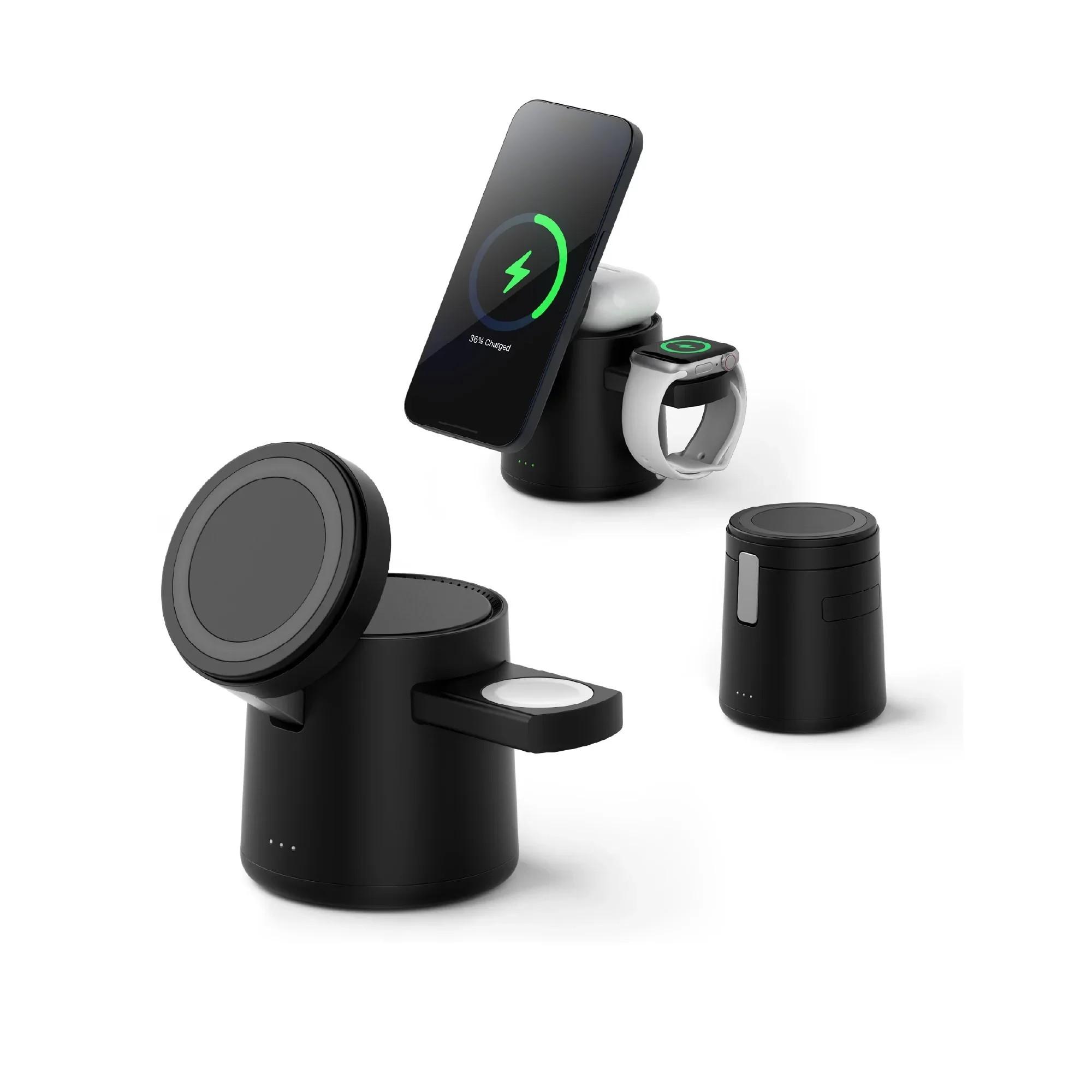 Carregador 3 em 1: Wireless, Magnético e Dobrável