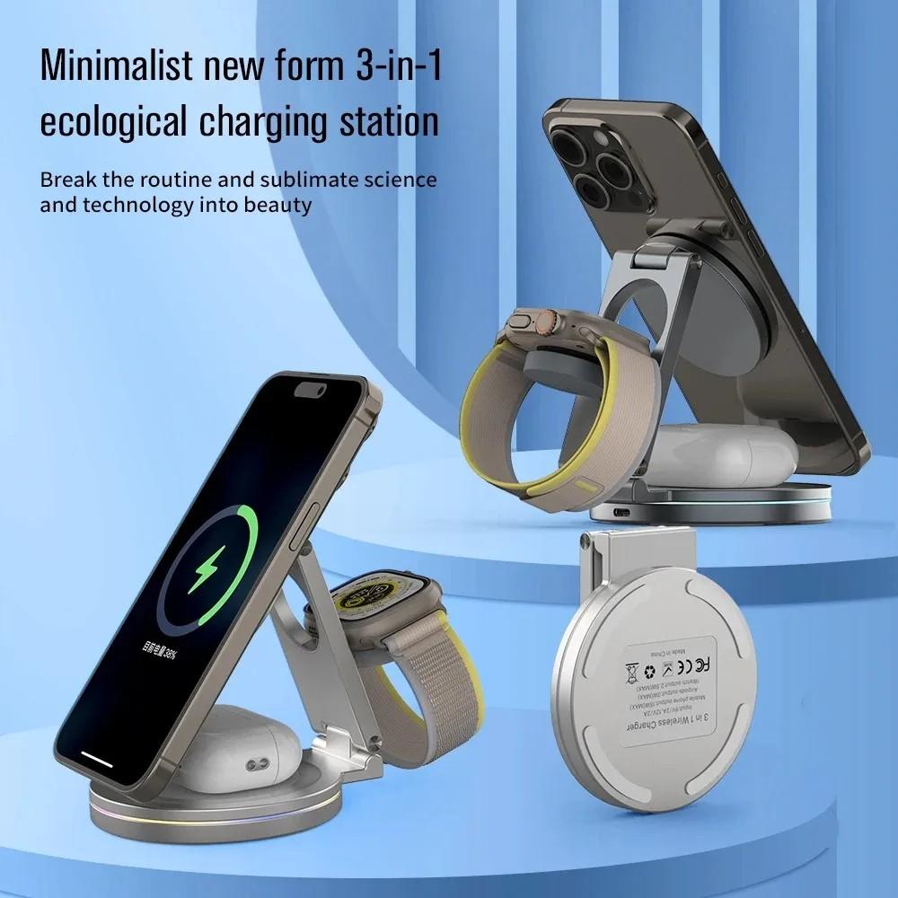 Carregador 3em1 Titanium: iPhone, iWatch e AirPods