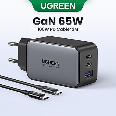 Carregador 65W UGREEN GaN: Turbo para Seus Dispositivos!