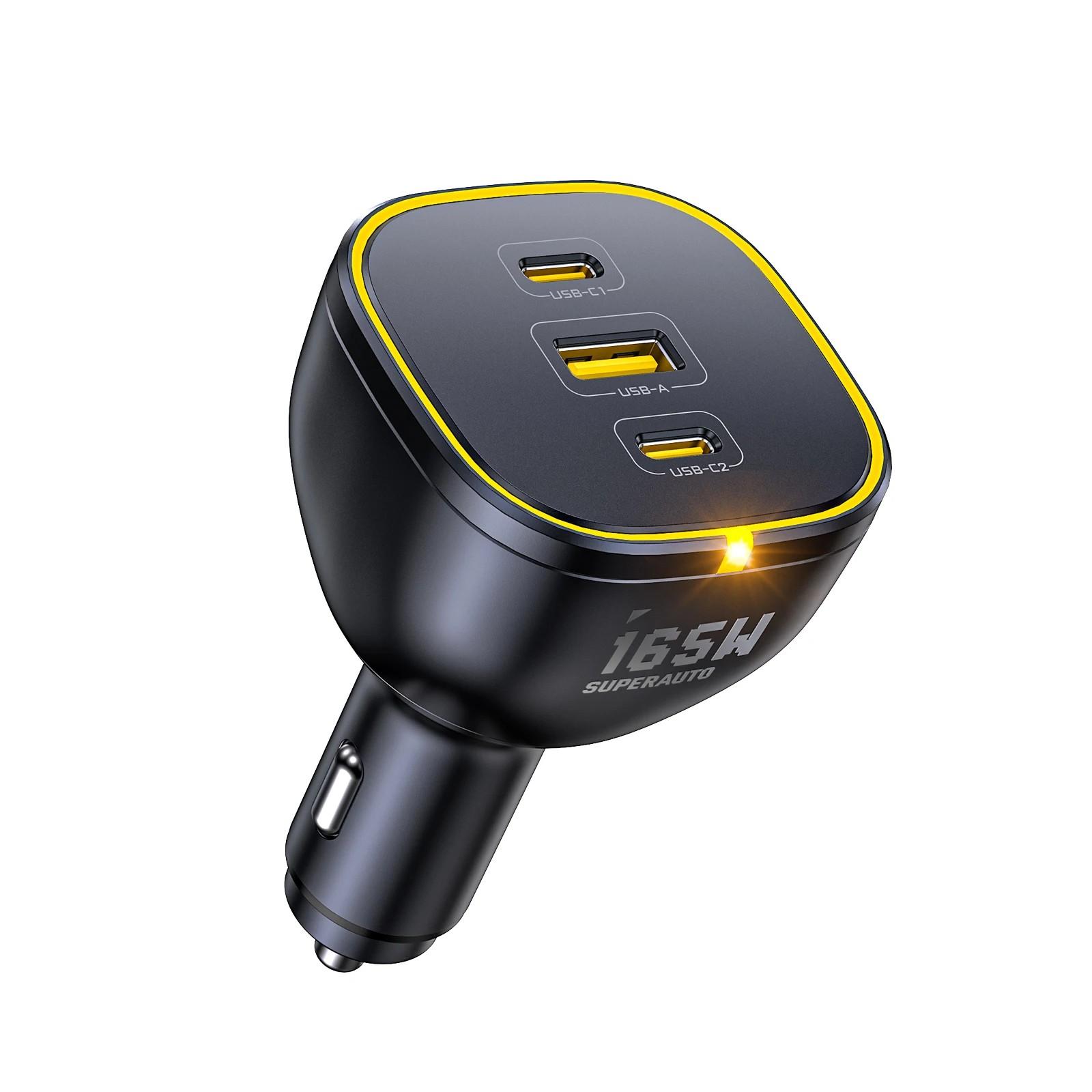 Carregador Auto AOHI 165W: Power Delivery Rápido!