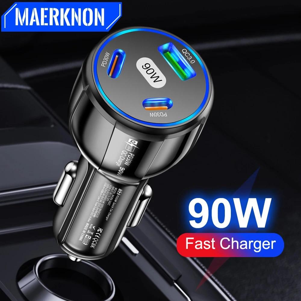 Carregador Automotivo 90W USB-C: Carga Rápida!