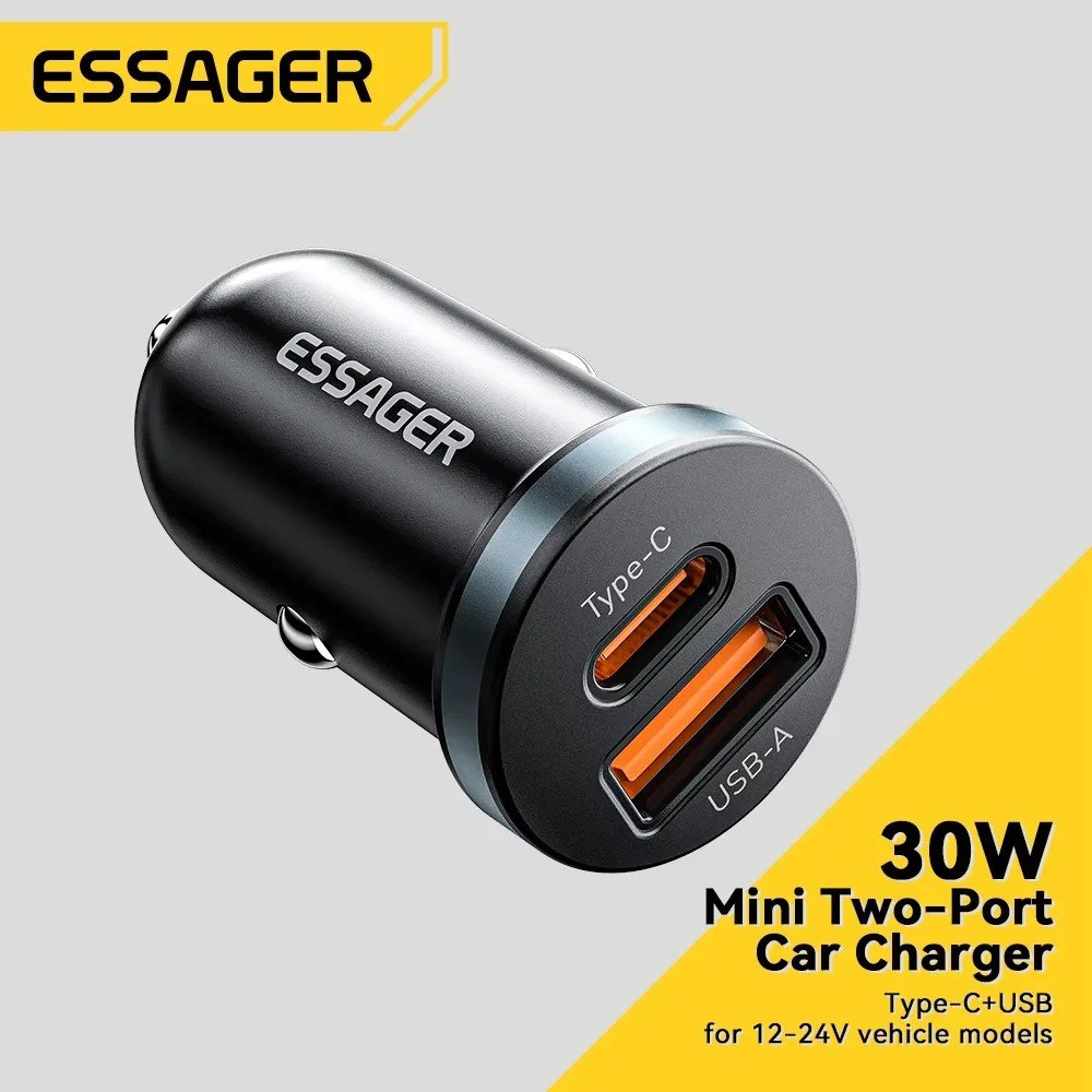 Carregador Automotivo Essager 30W: Carga Turbo!