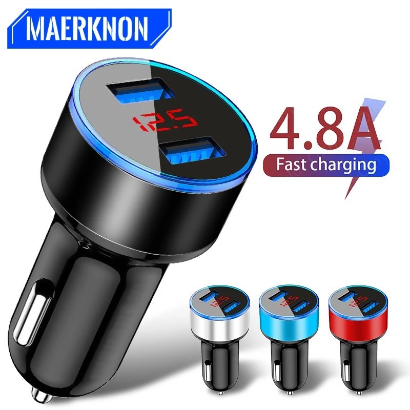 Carregador de Carro 4.8A com Display LED