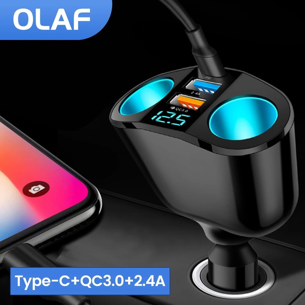 Carregador de Carro 66W USB-C OLAF - Carga Rápida!