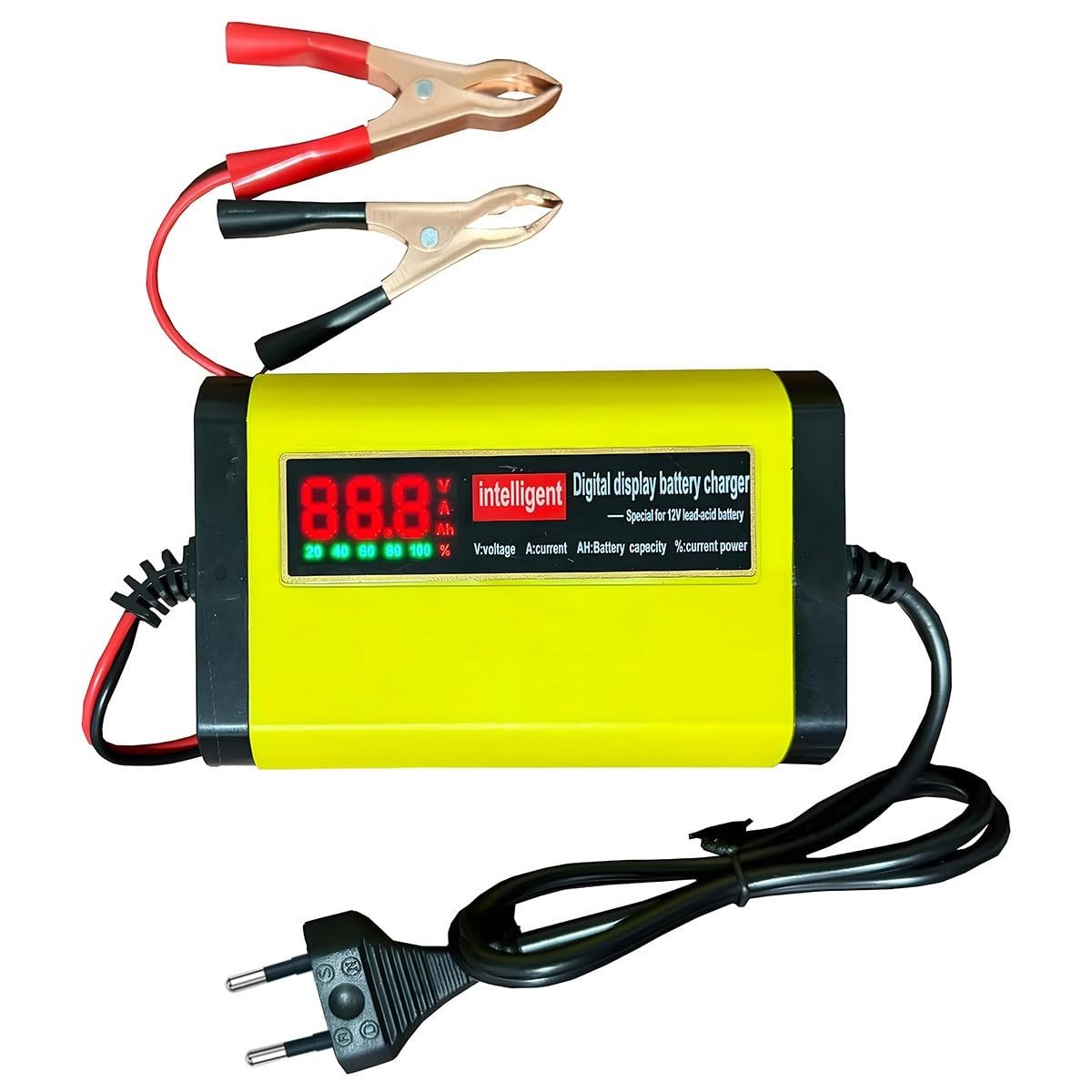 Carregador Inteligente 12V Bivolt com Display LCD: Potencialize Baterias de Carro, Moto e Caminhão