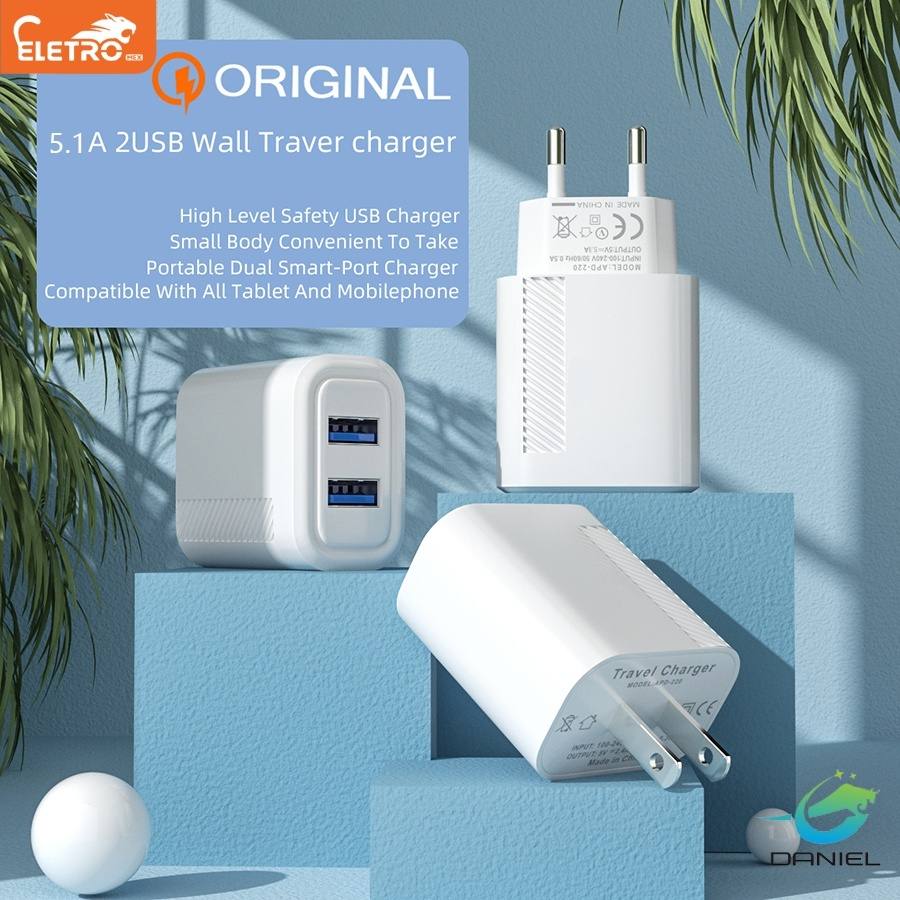 Carregador Eletro Max 2 USB 5.1A: Carregamento Rápido e Seguro