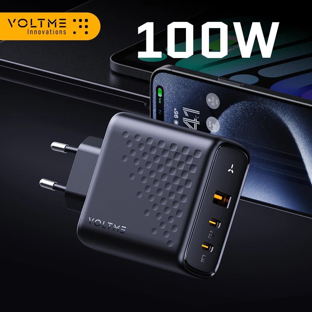 Carregador GaN 100W VOLTME: Turbo para Seus Dispositivos!