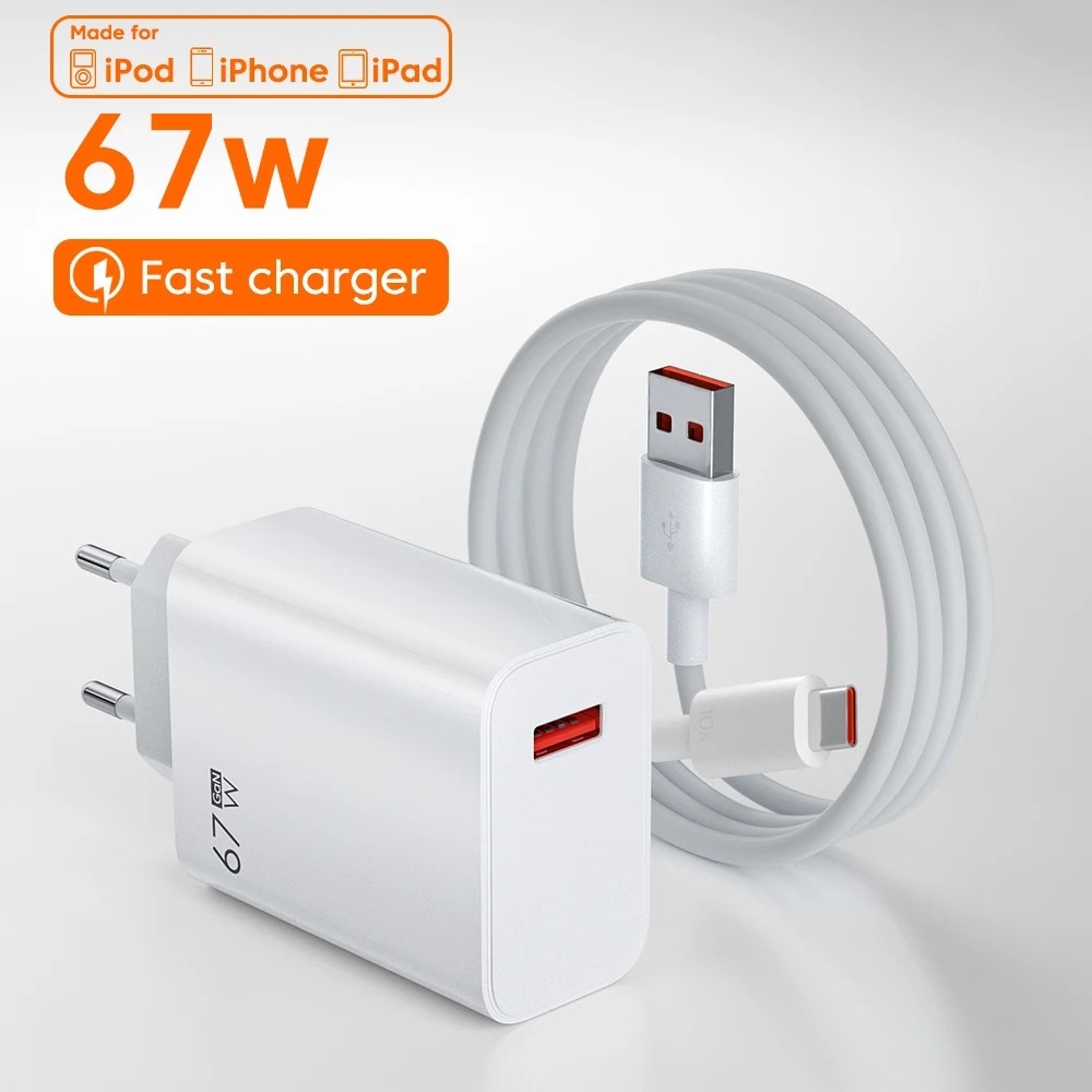 Carregador GaN 67W: Carga Rápida para iPhone e Mais!