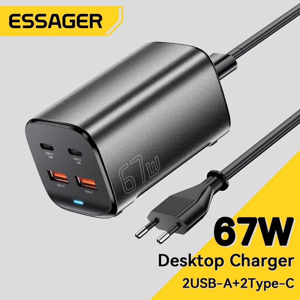 Carregador GaN 67W Essager: Turbo para Seus Dispositivos!
