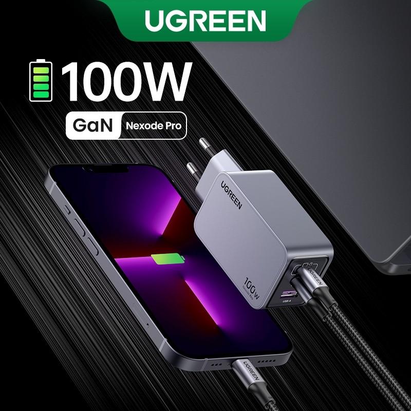 carregador-gan-ugreen-100w-rapido-e-compacto