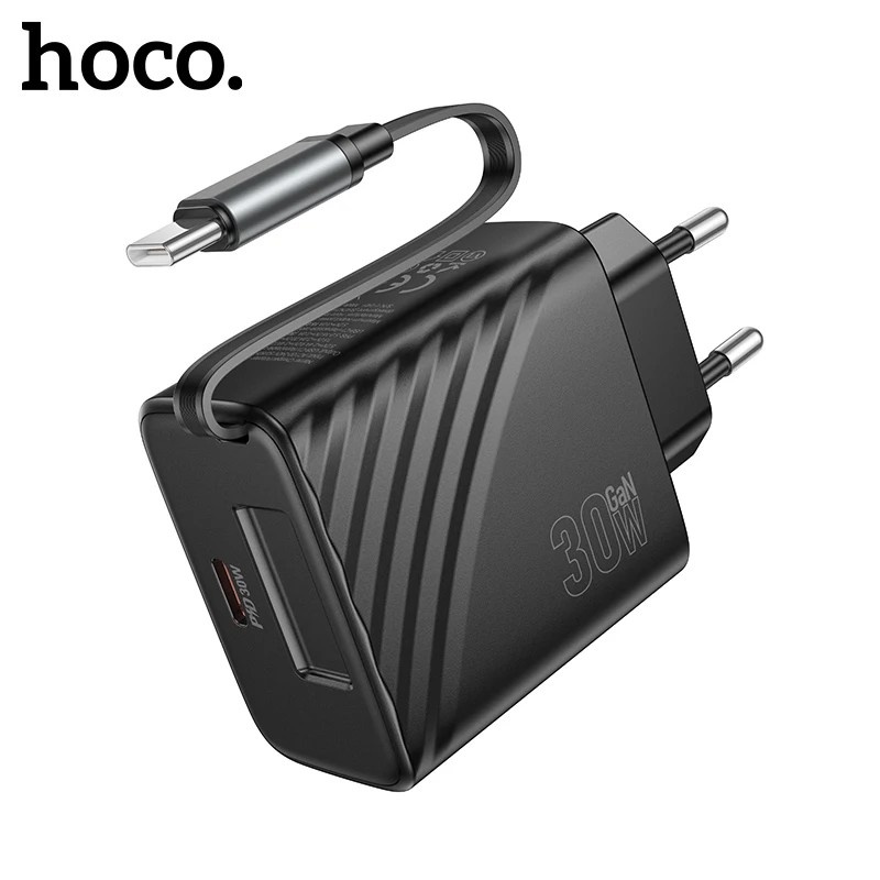 Carregador HOCO 30W GaN: Turbo para seu iPhone ou Samsung!