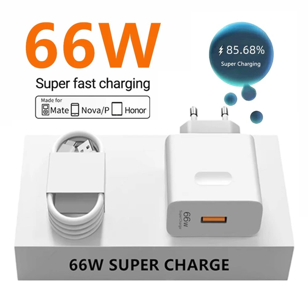 Carregador Huawei 66W SuperFast + Cabo 2m
