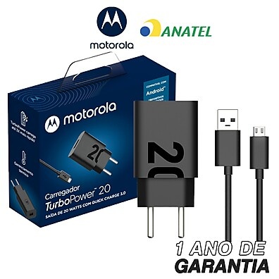 Carregador Motorola 20W Turbo Power: Carga Rápida!