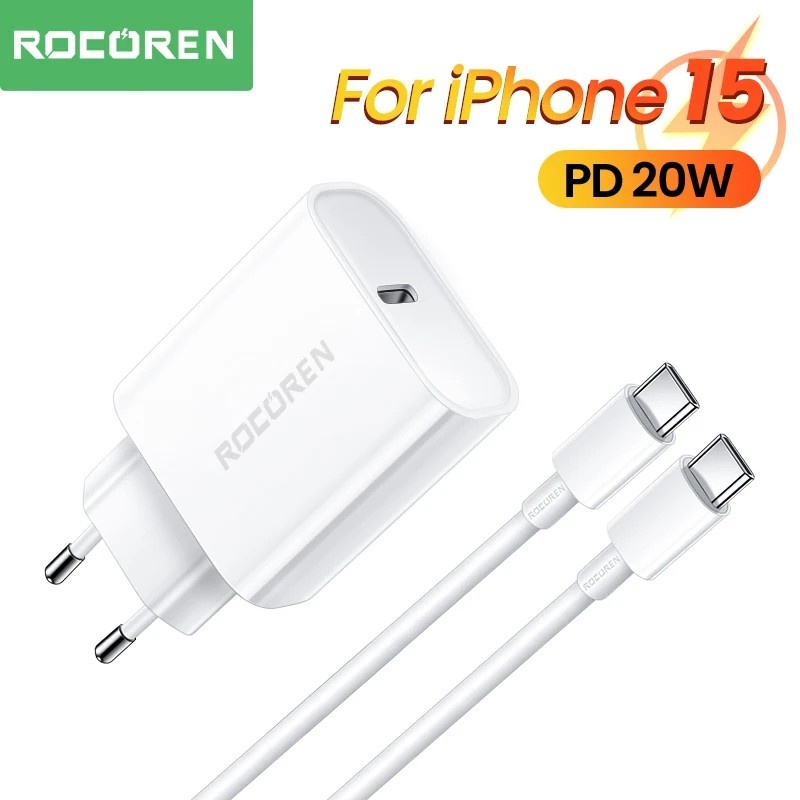 Carregador Rápido 20W Rocoren GaN USB-C