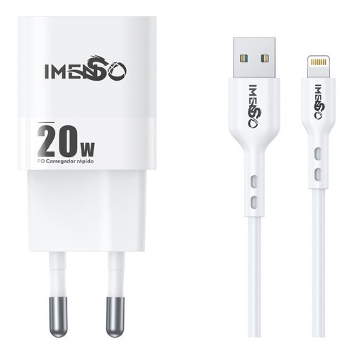 Carregador Rápido 20W USB-C/USB-A + Cabo Lightning