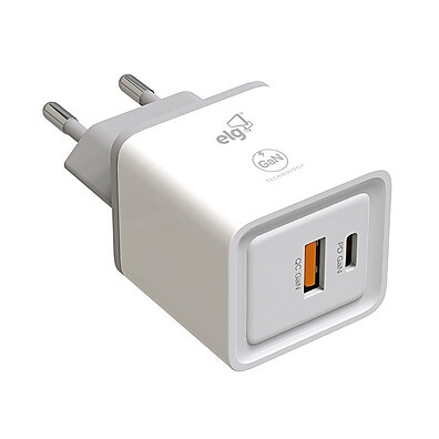Carregador Rápido 30W ELG: Power Delivery + QC 3.0