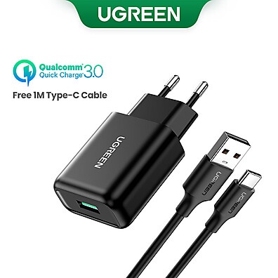 Carregador Rápido Ugreen 18W QC3.0 – Turbo na Sua Rotina!