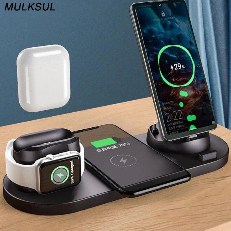 Carregador Sem Fio 6 em 1: iPhone, Apple Watch e Mais!