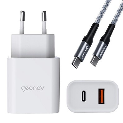 Carregador Turbo 20W Geonav + Cabo USB-C